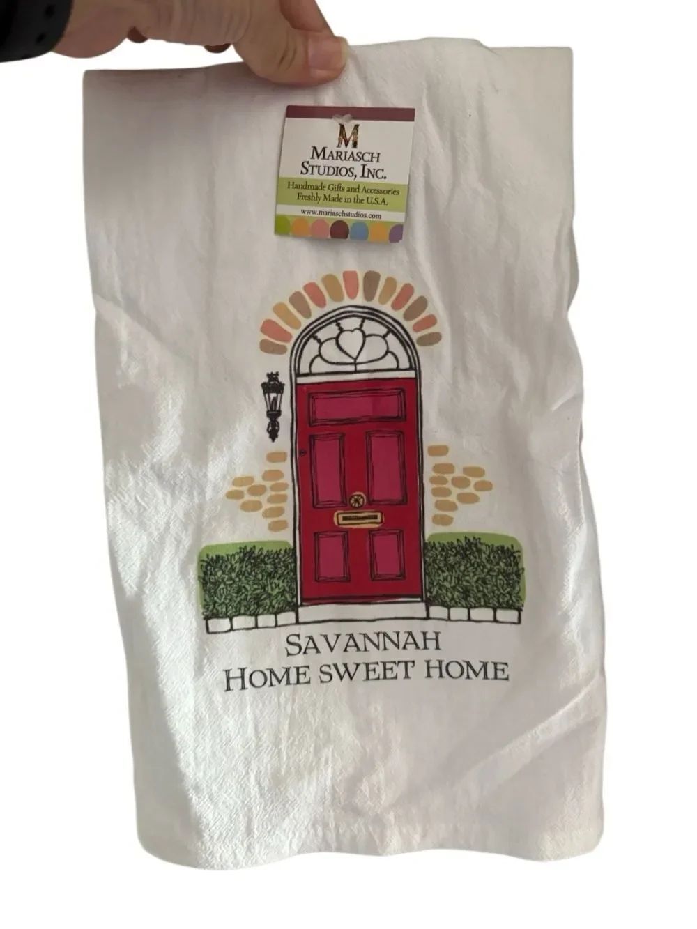 NWT Southern Living "Savannah Home Sweet Home" White Decorative Home Tea Towel